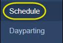 Schedule option in panel