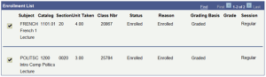 Screenshot of an Enrollment Listing shown.
