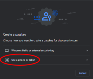 Image of use a phone or tablet button 