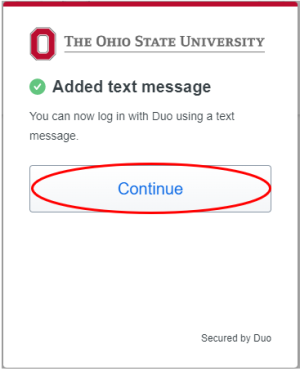 Image of Continue button