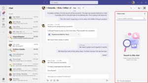 Screen depicting 2023 new MS Teams chat window