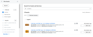 Sample #1 of a Workday search for OSU Stores Inventory