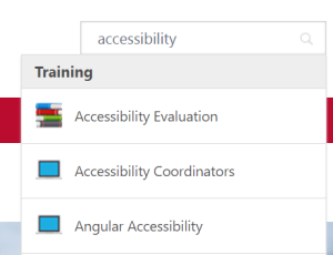 search box with auto-populated search results visible