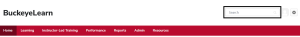 the BuckeyeLearn homepage with the search box circled