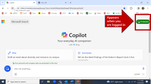 Screened shot of Copilot corporate data protections
