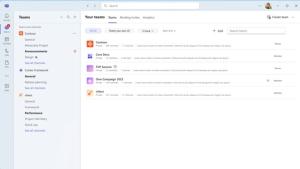Screenshot of the Your teams page