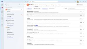 screenshot that shows selecting the team name to review the channels