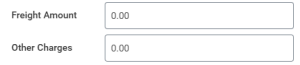 Freight and Other Charges fields