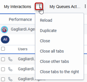 tabs menu in a view