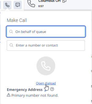 Make a call panel