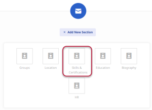 Add section button selected with Skills and Certifications highlighted