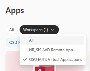 Application workspaces in Virtual desktop