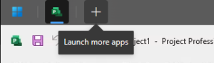 Left top tool bar in the virtual environment of an application