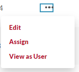 the actions dropdown menu expanded