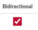 the bidirectional checkbox
