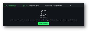 Screen that displays when you click an Available User Admin account which tells you that you must comment and check out