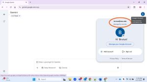 screen shot showing the link for Google login in the upper right corner 