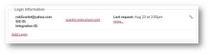 Login Information screen which shows all the logins that are available for the account, as well as the last login time