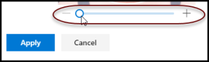 Zoom slider and Apply button