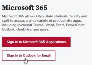 Sign in to Outlook for email link
