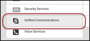 Unified Communications category highlighted