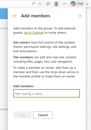 Add members panel ready for a name