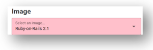 Screenshot of Container Image Drop=Down Menu