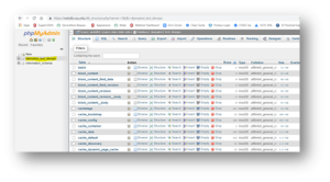 php interface with databases listed. Select the database you would like to drop