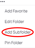 Add Subfolder button in the PAM tool