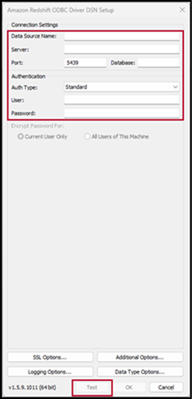 Driver setup fields