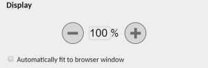 display options with zoom in and zoom out