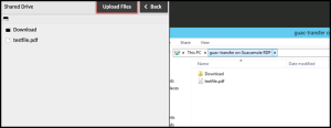RDP side by side view of local and remote server