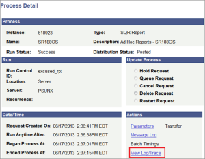 Commencement Excused Report Process Detail