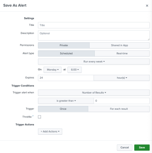 Detailed alerting criteria form