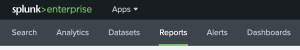 menu bar with Reports option highlighted