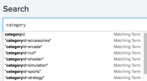 Search assistant with category entered in the search field