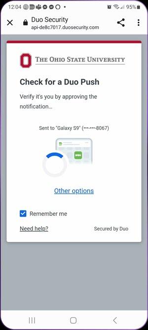 Duo Mobile push message