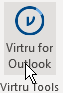 Virtru Icon in the outlook ribbon panel