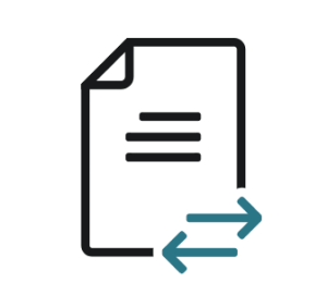 A PDF outline with arrows pointing left and right.